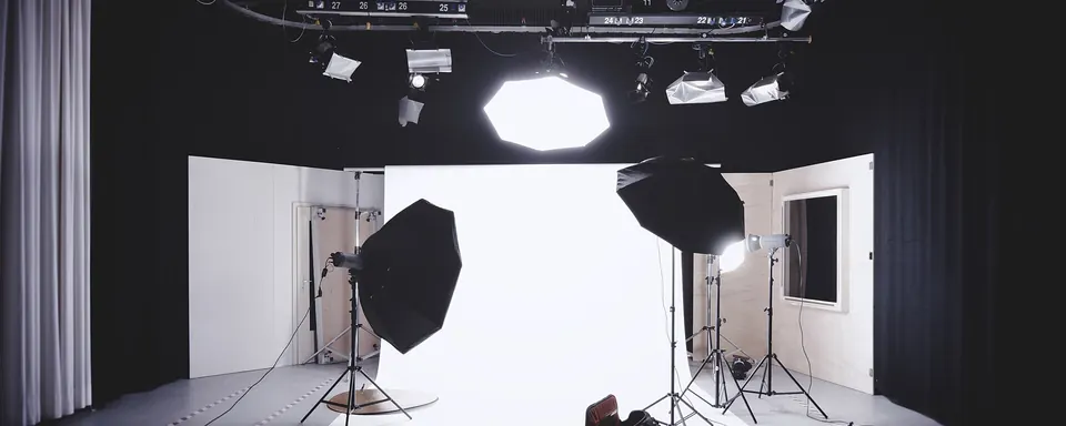 Photo studio with lighting equipment